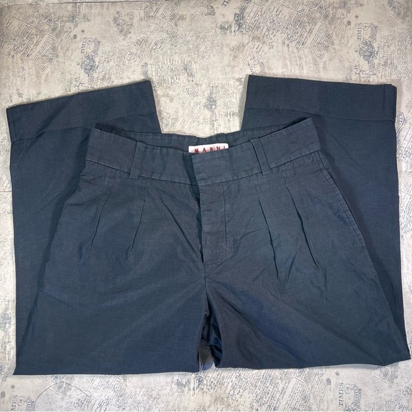 Marni made in Italy 100% cotton capri pants wide legs size 44